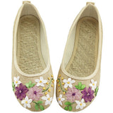 2016 New Women Flower Flats Slip On Cotton Fabric Casual Shoes Comfortable Round Toe Student Flat Shoes Woman Plus Size XWD3644