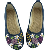 2016 New Women Flower Flats Slip On Cotton Fabric Casual Shoes Comfortable Round Toe Student Flat Shoes Woman Plus Size XWD3644