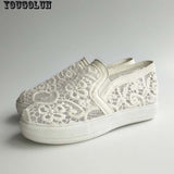 Elegant Loafers Shoes Women Casual Lace Round  toe Shoes Woman Fashion Platform Heel Shoe Ladies White Pink Black Spring Shoes