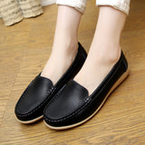 2016 New Women's Genuine Leather shoes Lady flat  Leather Slip on Casual Loafers shoes Red White Black size 35-41 Hot sale shoes