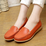 2016 New Women's Genuine Leather shoes Lady flat  Leather Slip on Casual Loafers shoes Red White Black size 35-41 Hot sale shoes