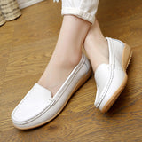 2016 New Women's Genuine Leather shoes Lady flat  Leather Slip on Casual Loafers shoes Red White Black size 35-41 Hot sale shoes