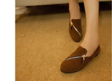 JIANBUDAN flat shoes women 2016 new spring shoes  casual and comfortable flat shoes size 35-40 Black / brown  Zipper rest shoes