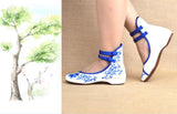 Fashion Women Shoes Old Beijing Mary Jane Flats Casual Shoes Chinese Embroidered Cloth Woman Ballerina Shoes Plus Size 41