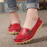 2016 Genuine Leather Women Flats Shoe Fashion Casual Slip On Soft Loafers Spring Autumn Moccasins Female Driving Shoes Wholesale