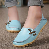 2016 Genuine Leather Women Flats Shoe Fashion Casual Slip On Soft Loafers Spring Autumn Moccasins Female Driving Shoes Wholesale