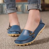 2016 Genuine Leather Women Flats Shoe Fashion Casual Slip On Soft Loafers Spring Autumn Moccasins Female Driving Shoes Wholesale