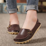2016 Genuine Leather Women Flats Shoe Fashion Casual Slip On Soft Loafers Spring Autumn Moccasins Female Driving Shoes Wholesale