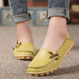 2016 Genuine Leather Women Flats Shoe Fashion Casual Slip On Soft Loafers Spring Autumn Moccasins Female Driving Shoes Wholesale