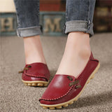 2016 Genuine Leather Women Flats Shoe Fashion Casual Slip On Soft Loafers Spring Autumn Moccasins Female Driving Shoes Wholesale