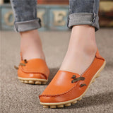 2016 Genuine Leather Women Flats Shoe Fashion Casual Slip On Soft Loafers Spring Autumn Moccasins Female Driving Shoes Wholesale