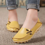 2016 Genuine Leather Women Flats Shoe Fashion Casual Slip On Soft Loafers Spring Autumn Moccasins Female Driving Shoes Wholesale