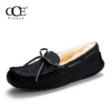 CCE 2016 Fashion Wool Woman casual Shoes Suede Leather Flats Driving Shoes Winter Mixed Colors Leather Chaussure femme 8699