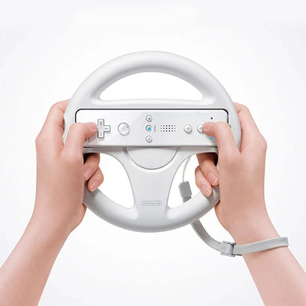 White Plastic Steering Wheel For Nintendo for Wii Racing Games Remote Controller Console Wholesale