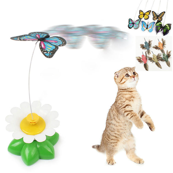 Funny Pet Kitten/Puppy Play Toy Electric Rotating Butterfly - Sport Clearance