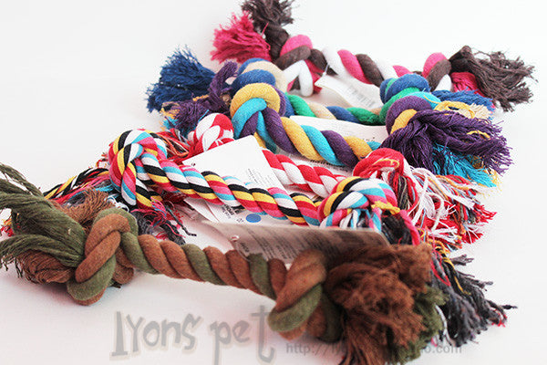 Pets dogs Cotton Chew Knot Toy Durable Braided Bone Rope