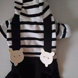 Dog Striped Hoodie & Black Pant Jumpsuit