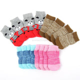 4pcs Pet Small Dog Warm Soft Socks Anti-slip - Sport Clearance